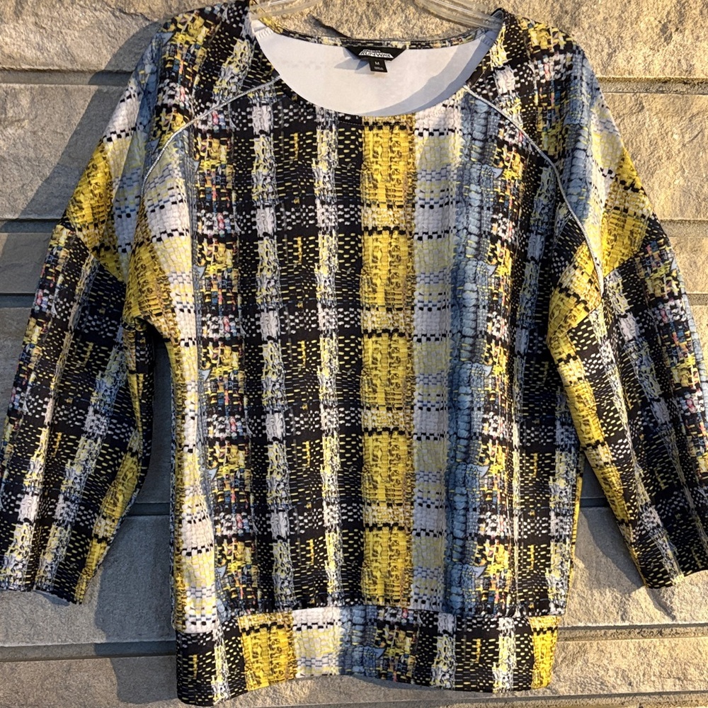 Project Runway Yellow and Black Plaid Shirt